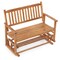 Costway Patio Glider Loveseat Chair Swing Rocking Bench with Slatted Seat & Curved Backrest White/Natural/Gray